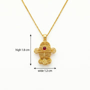 Filigree Fish Pendant with Ruby Accent – ruby necklace, front view