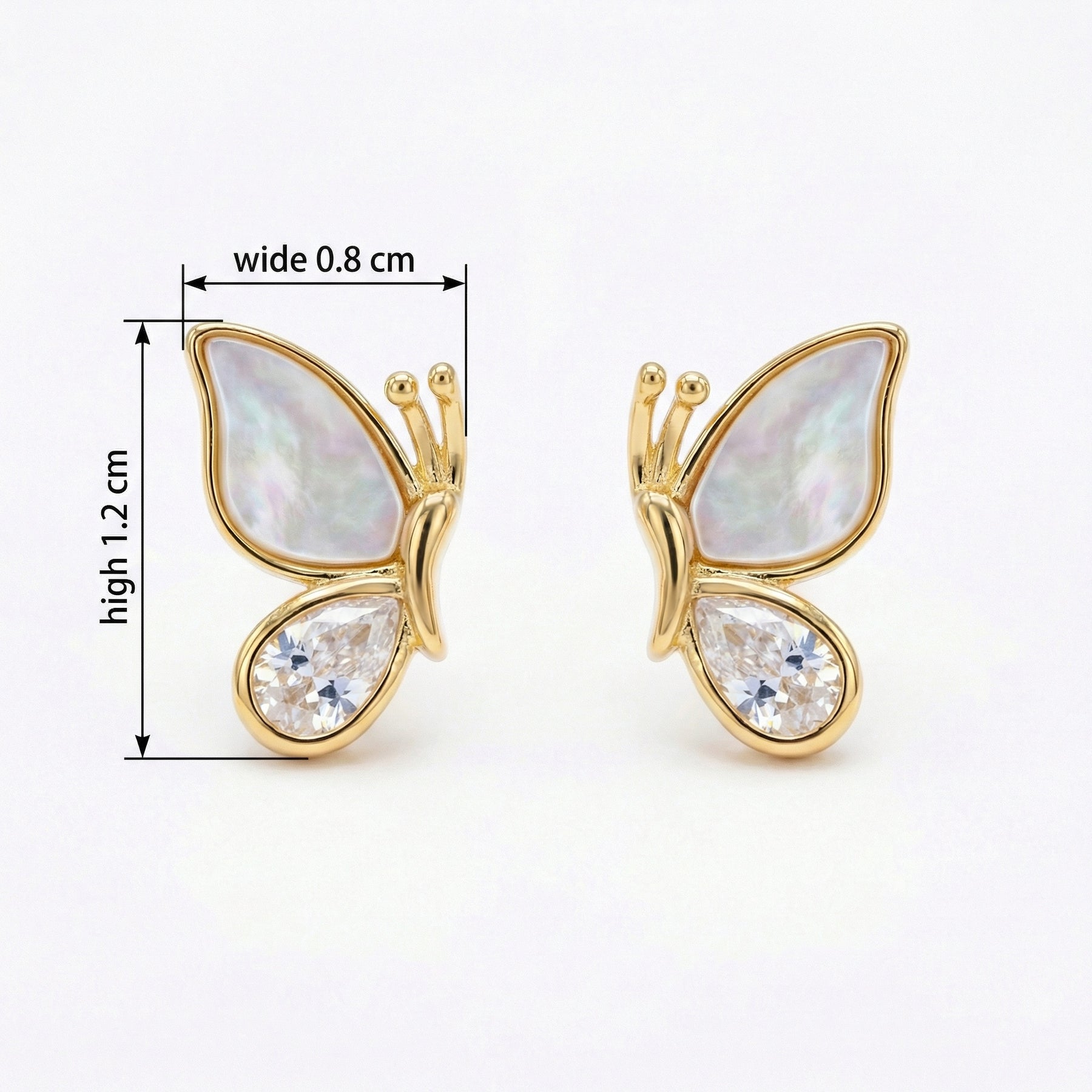 Mother-of-Pearl Butterfly Wing Studs – mother-of-pearl earrings