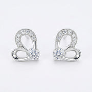 Stylized Heart Stud Earrings – sterling silver earrings