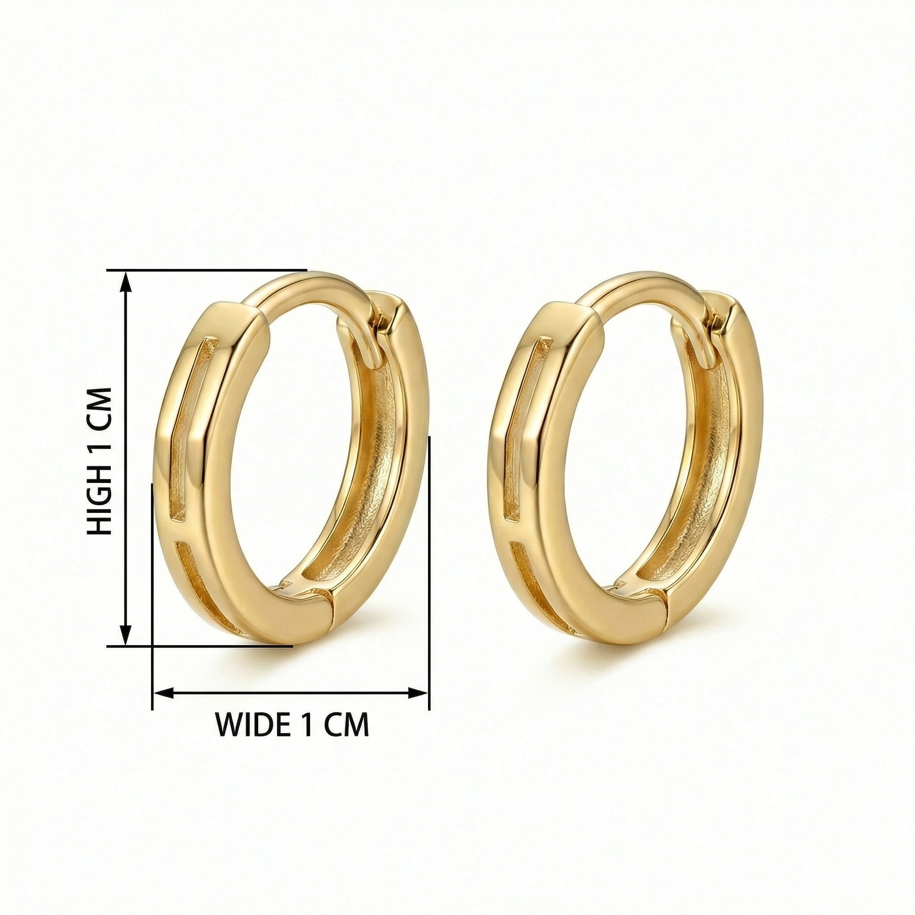 Geometric Cutout Huggie Earrings – sterling silver earrings, side detail