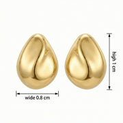 Minimalist Teardrop Stud Earrings – sterling silver earrings, close-up