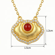 Shell and Coral Halo Necklace – sterling silver necklace, side detail
