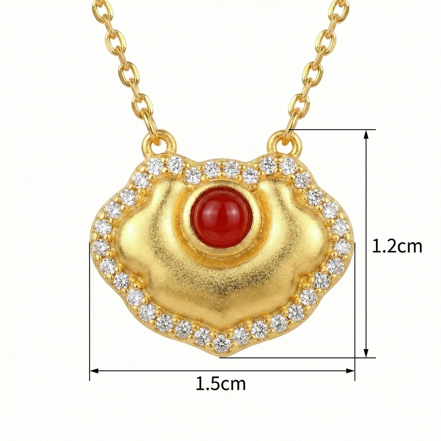 Shell and Coral Halo Necklace – sterling silver necklace, side detail