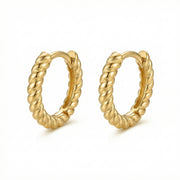 Twisted Rope Hoop Earrings – sterling silver earrings, front view
