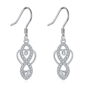 Celtic Knot Infinity Drop Earrings – sterling silver earrings, side detail