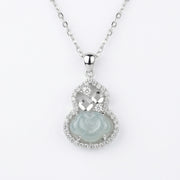 Jade Gourd Rose Pendant Necklace – jade necklace, close-up