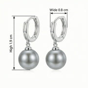 Grey Pearl Cutout Hoop Earrings – pearl earrings, side detail