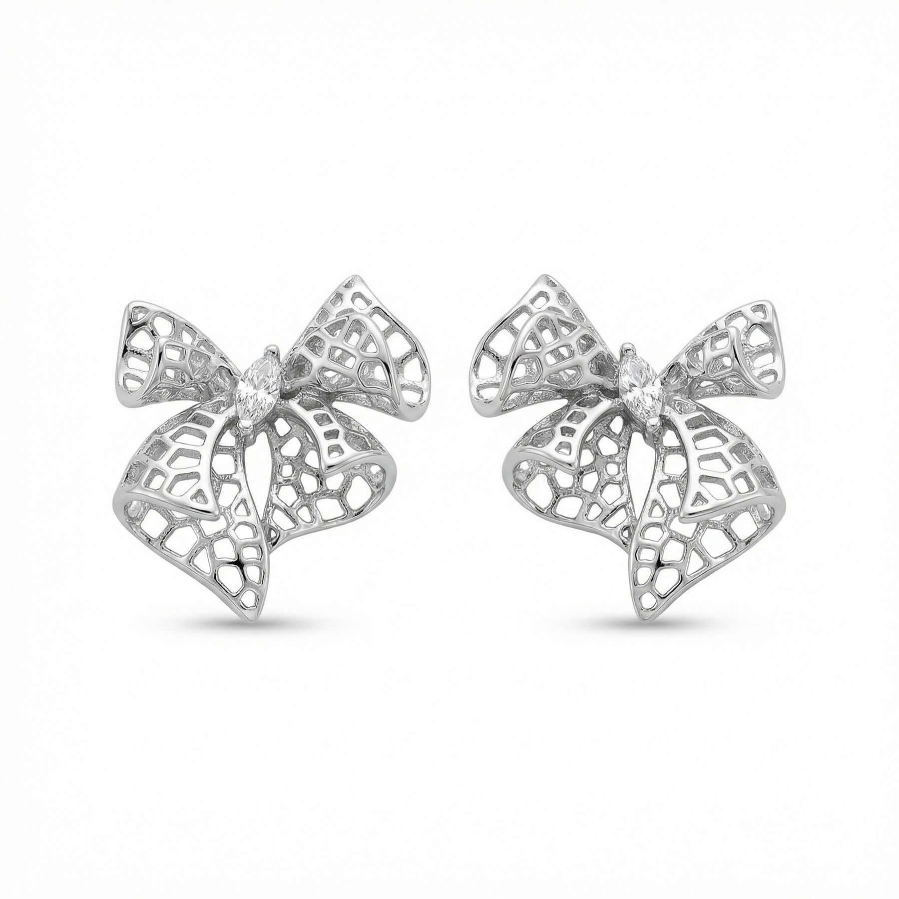 Filigree Bow Knot Stud Earrings – sterling silver earrings