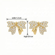 Ribbon Bow Pavé Stud Earrings – sterling silver earrings