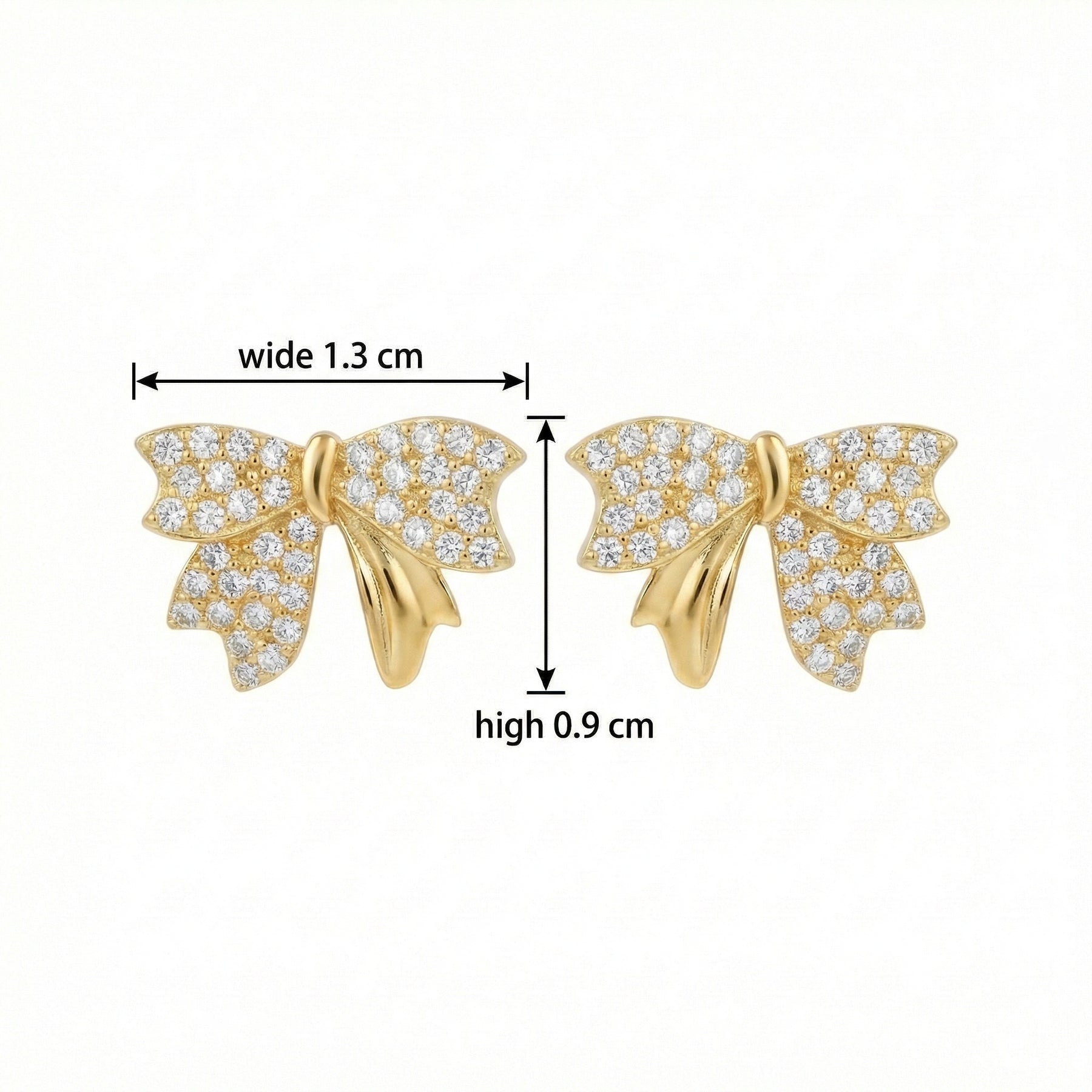 Ribbon Bow Pavé Stud Earrings – sterling silver earrings