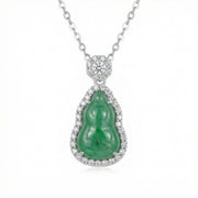 Jadeite Gourd Pendant Necklace – jade necklace, front view