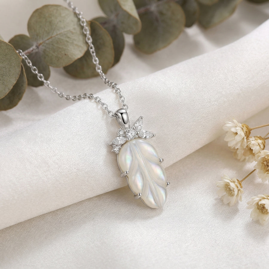 Mother-of-Pearl Leaf Necklace – mother-of-pearl necklace