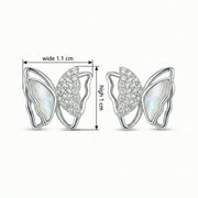 Butterfly Studs, Mother-of-Pearl Wings – mother-of-pearl earrings, side detail