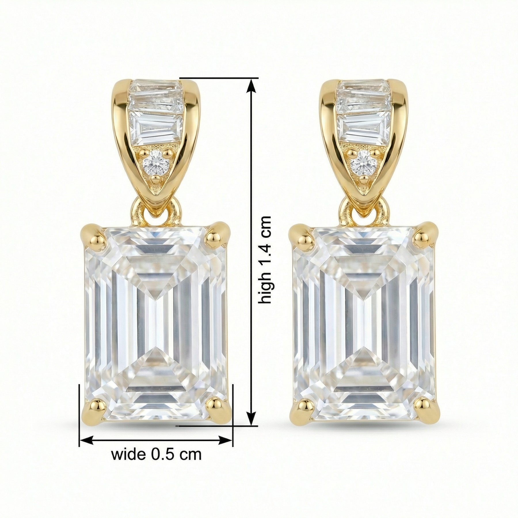 Rectangular-cut Crystal Drop Earrings – crystal earrings, side detail