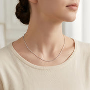 Box Chain Necklace with S Charm – sterling silver necklace