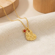 Heart Pendant with Embossed Script – sterling silver necklace