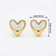 Mother-of-Pearl Heart Stud Earrings – mother-of-pearl earrings, side detail