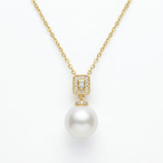 South Sea Pearl Geometric Pendant – pearl necklace, front view