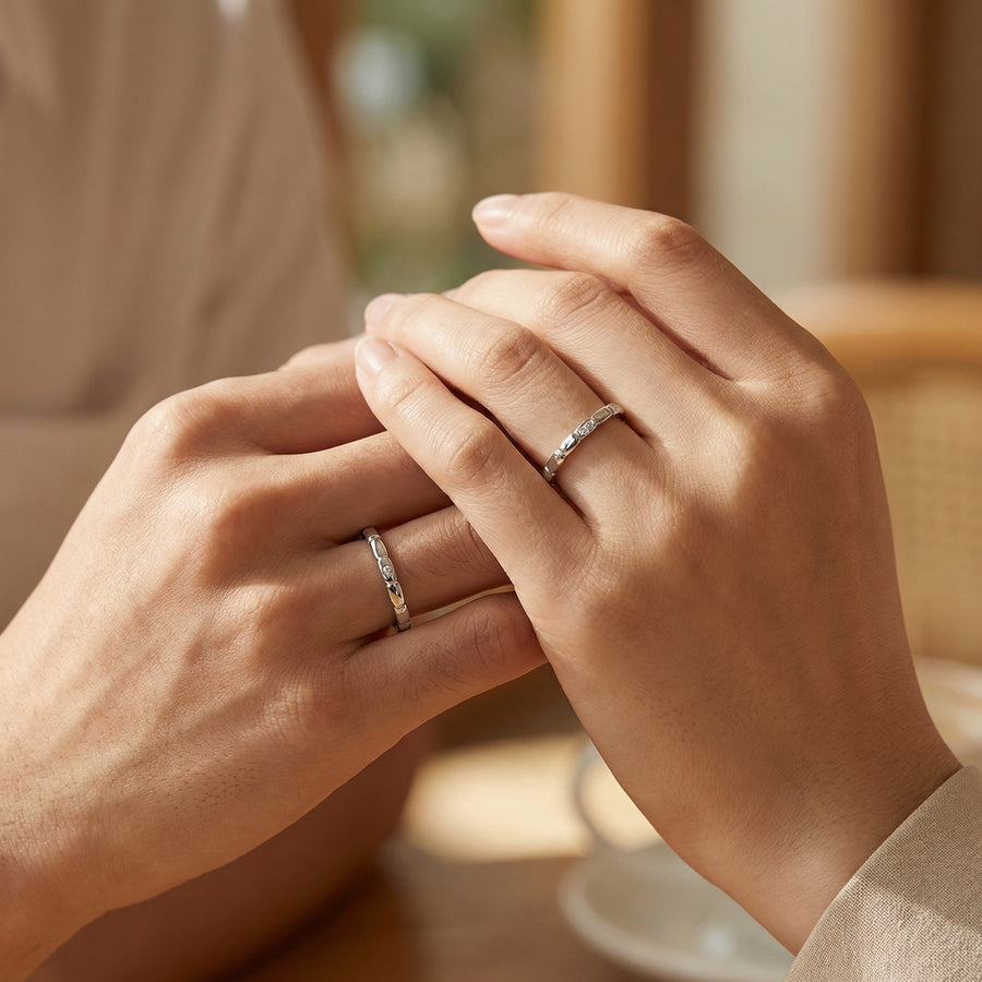 Segmented Couple Rings – sterling silver ring