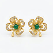 Shamrock Filigree Stud Earrings – sterling silver earrings, side detail