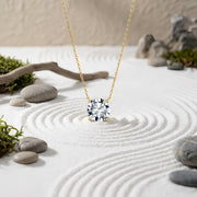 gold-tone Chain Necklace with Solitaire Pendant – sterling silver necklace