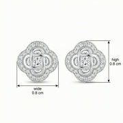 Quatrefoil Knot Stud Earrings – sterling silver earrings, close-up