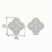 Quatrefoil Sparkling stone Cluster Studs – sterling silver earrings