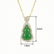 Jadeite Calabash Pendant Necklace – jade necklace, side detail