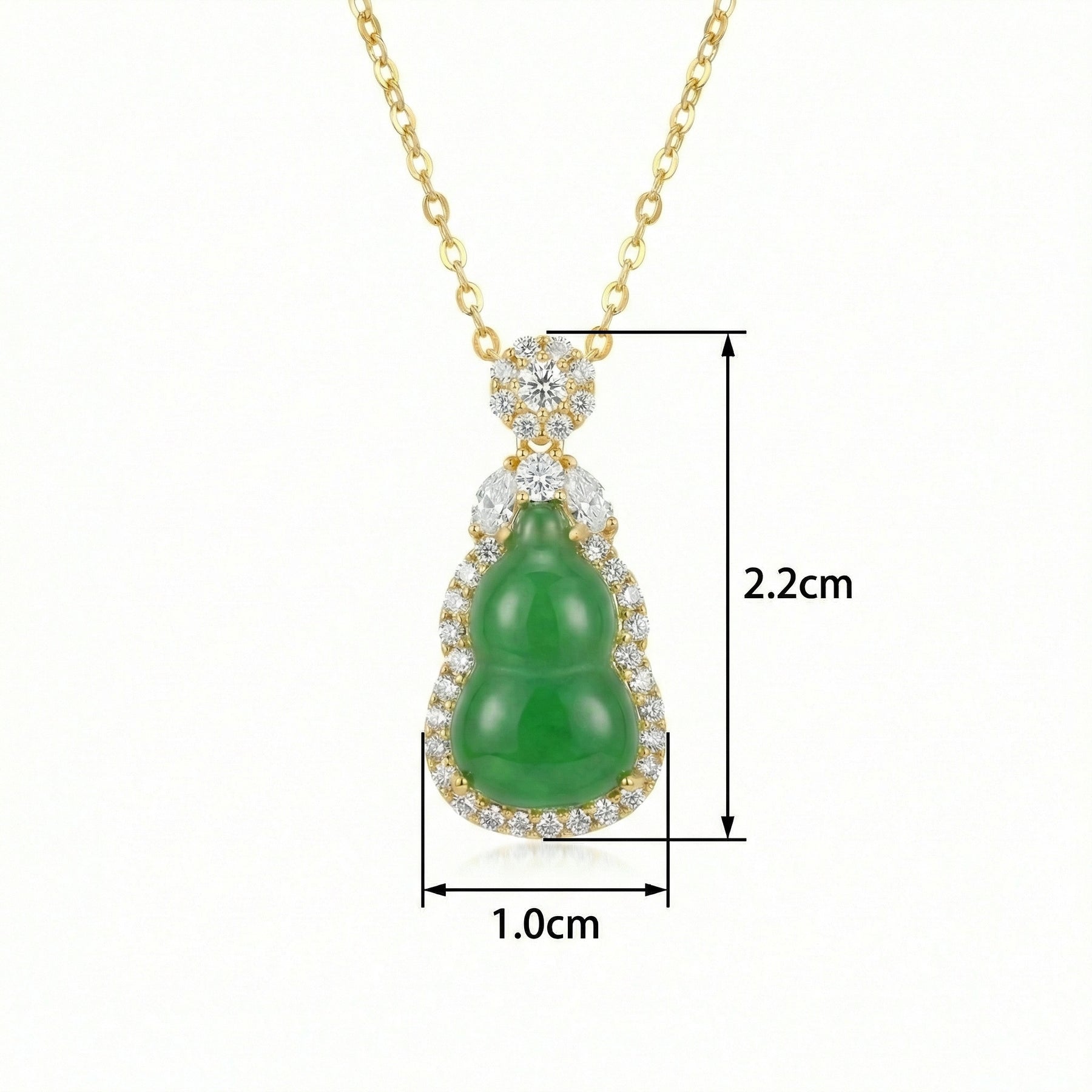 Jadeite Calabash Pendant Necklace – jade necklace, side detail