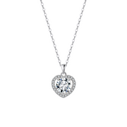 Heart-Shaped Pendant Necklace – sterling silver necklace, close-up