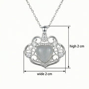 Ornate Heart Moonstone Necklace – sterling silver necklace, side detail