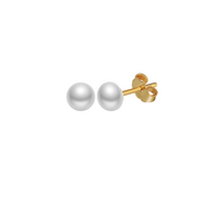 White Pearl Studs, S925 Components – pearl earrings, close-up