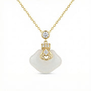 Organic White Gemstone Pendant Necklace – sterling silver necklace