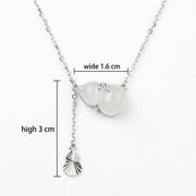 Gourd Pendant Lariat Necklace – sterling silver necklace, close-up