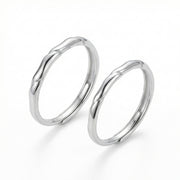 Twisted Wave Couple Rings Set – sterling silver ring, side detail