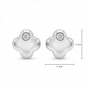 Silver Bear Stud Earrings – sterling silver earrings, close-up