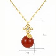 Chinese Knot Fu Character Necklace – sterling silver necklace