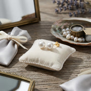 Round Pearl Studs, Secure Backings – pearl earrings, side detail