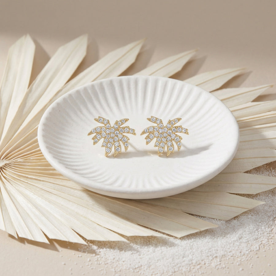 Tropical Palm Tree Stud Earrings – sterling silver earrings