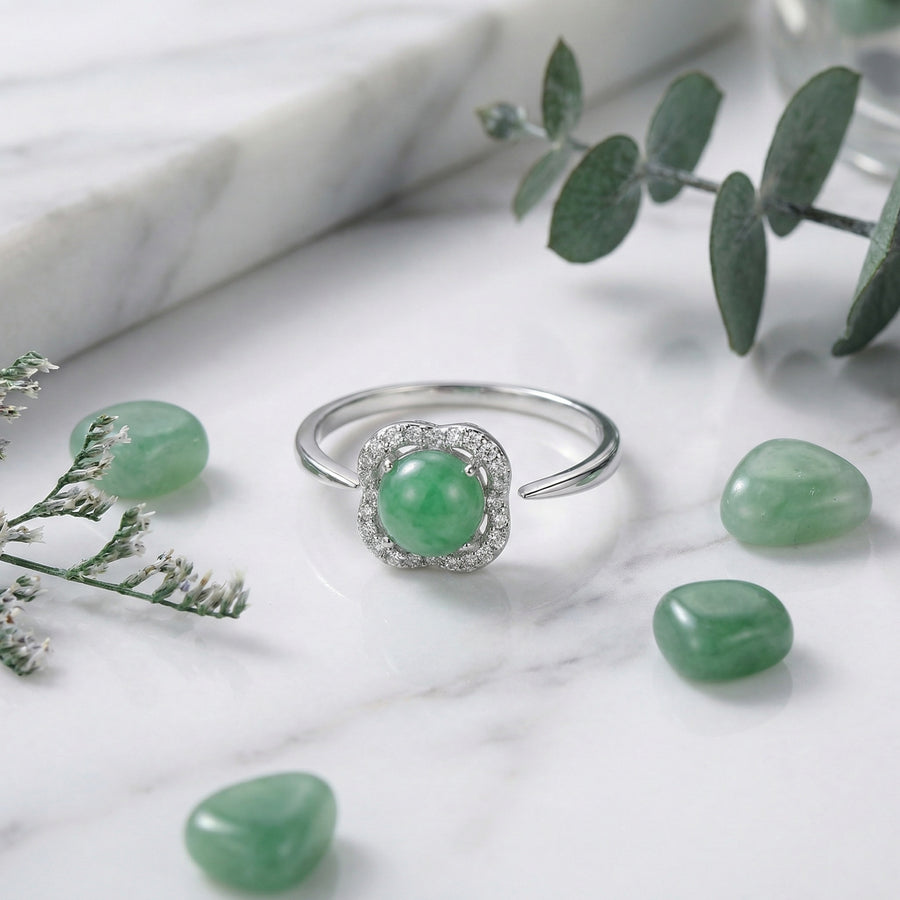 Open-Wrap Jadeite Cabochon Ring – jade ring
