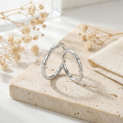 Segmented Couple Rings – sterling silver ring, front view