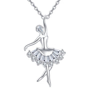 Ballerina Sparkling stone Pendant Necklace – sparkling stone necklace, styling detail