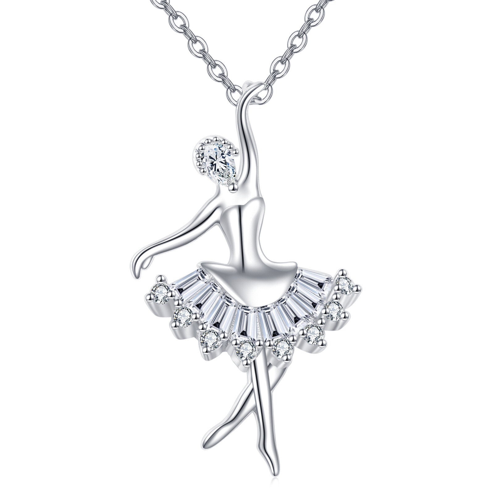 Ballerina Sparkling stone Pendant Necklace – sparkling stone necklace, styling detail