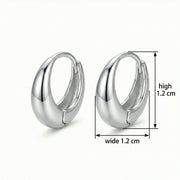 Chunky Teardrop Hoop Earrings – sterling silver earrings, front view