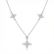 Marquise Floral Station Necklace – sterling silver necklace