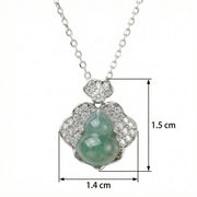 Jade Sparkling stone Gourd Flower Necklace – jade necklace, front view