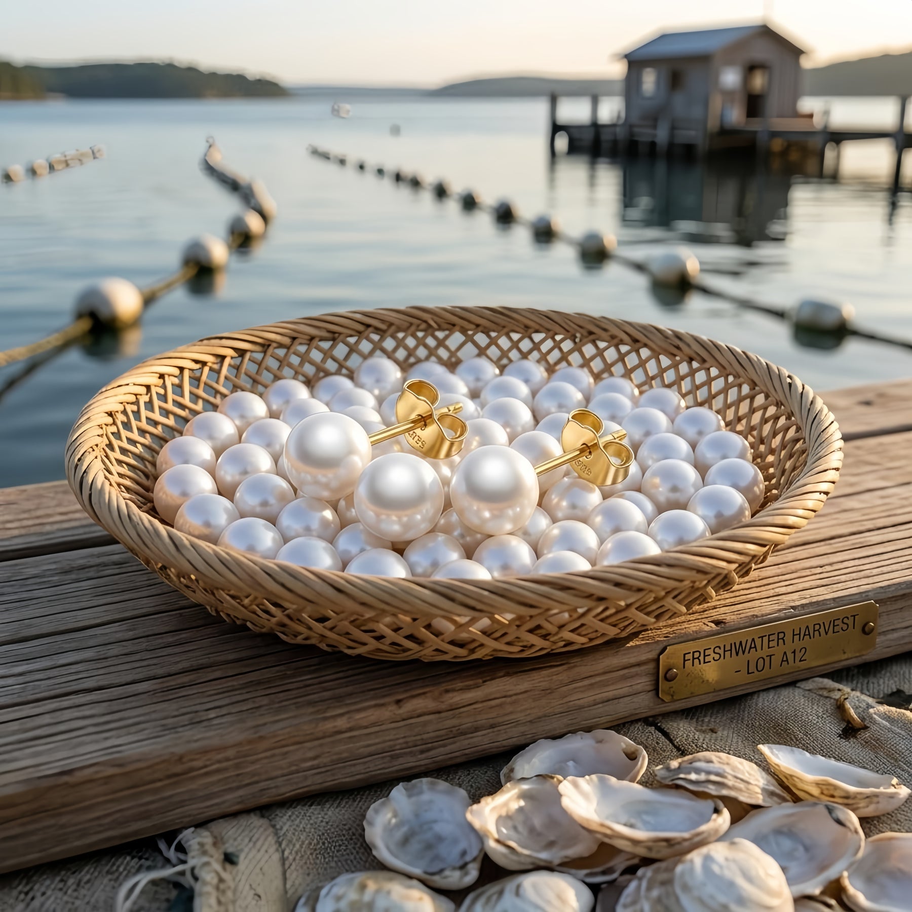 Round Pearl Studs, Secure Backings – pearl earrings