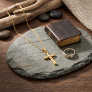 gold-tone Cross Pendant Necklace – sterling silver necklace, close-up