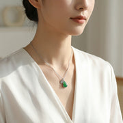 Irregular Jade Gourd Pendant Necklace – jade necklace, side detail