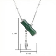 Green Jade Bamboo Pendant Necklace – jade necklace